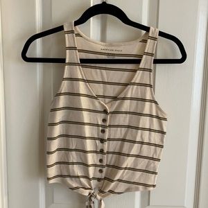 Crop American Eagle striped top with tie bottom